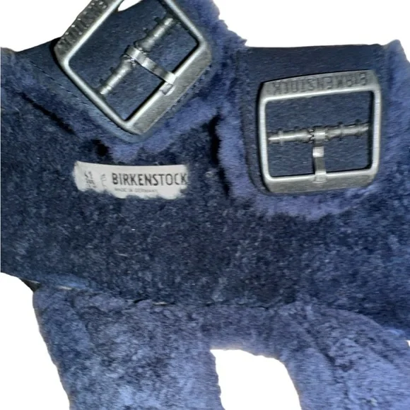 BIRKENSTOCK Arizona blue fur suede sandals women’s shoes size 41 10 10.5 - Picture 5 of 17